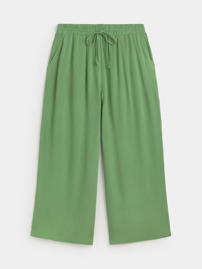 PANTALON  CULOTTE FLUIDO Hoja