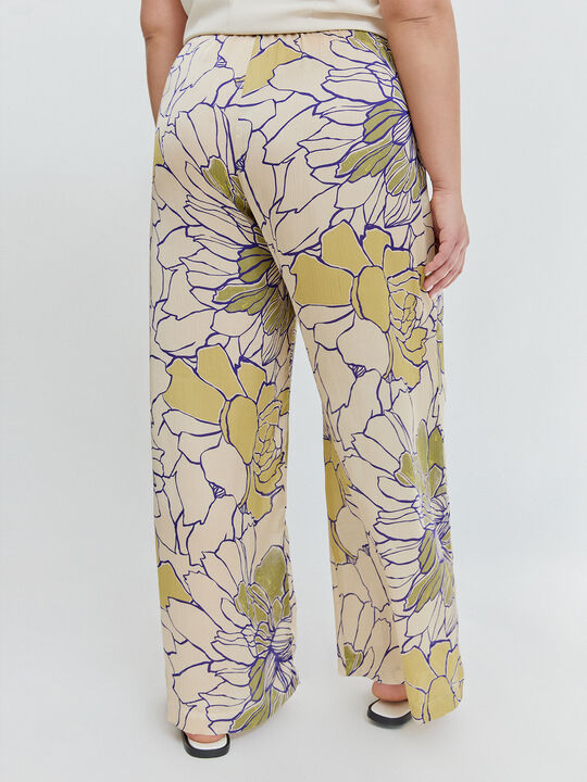PANTALON FLUIDO LARGO Blanco Optico image number null