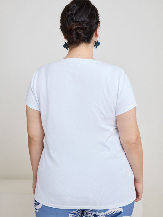 CAMISETA PALMEAS BRILLANTES Blanco Optico image number null