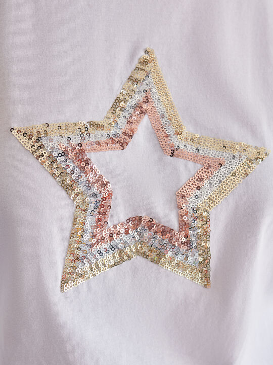 CAMISETA LENTEJUELAS ABERUTRAS Blanco Optico image number null