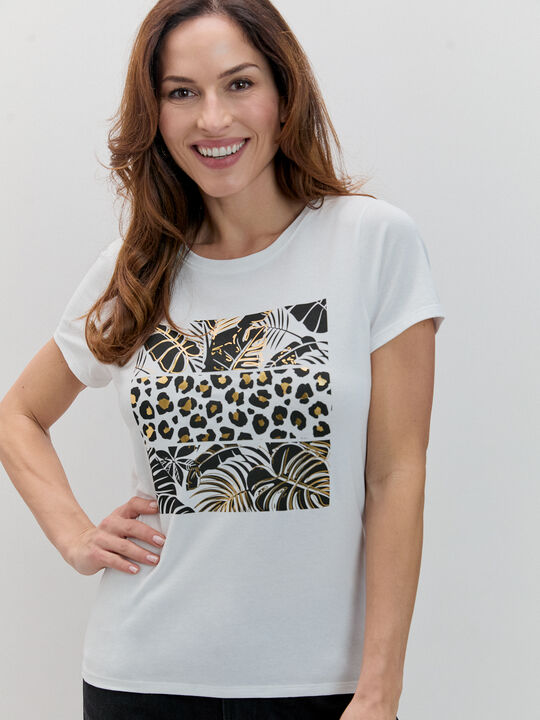 CAMISETA ANIMAL BRILLO Blanco Optico image number null