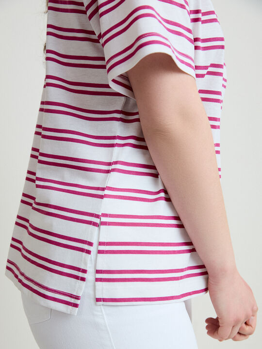 CAMISETA CUELLO PICO Rayas 2 image number null