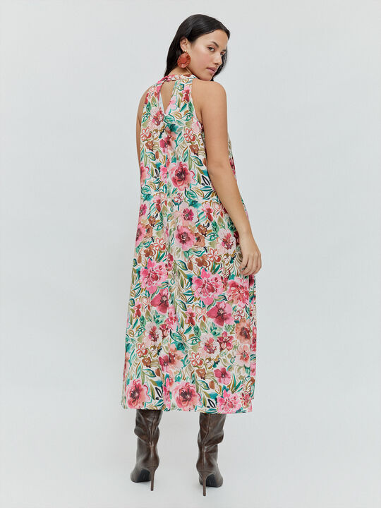 VESTIDO HALTER Blanco Hueso image number null