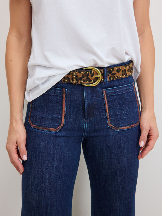 CINTUR&Oacute;N LEOPARDO TACHAS Marron