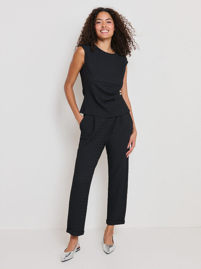 PANTAL&Oacute;N CRINKLE ROMBO Negro