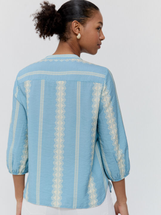 blusa estampada Cobalto image number null
