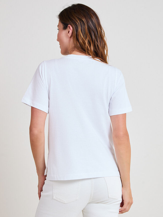CAMISETA CUELLO PICO Blanco Optico