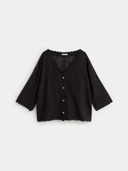 CAMISA BORDADOS FANTASIA Negro image number null