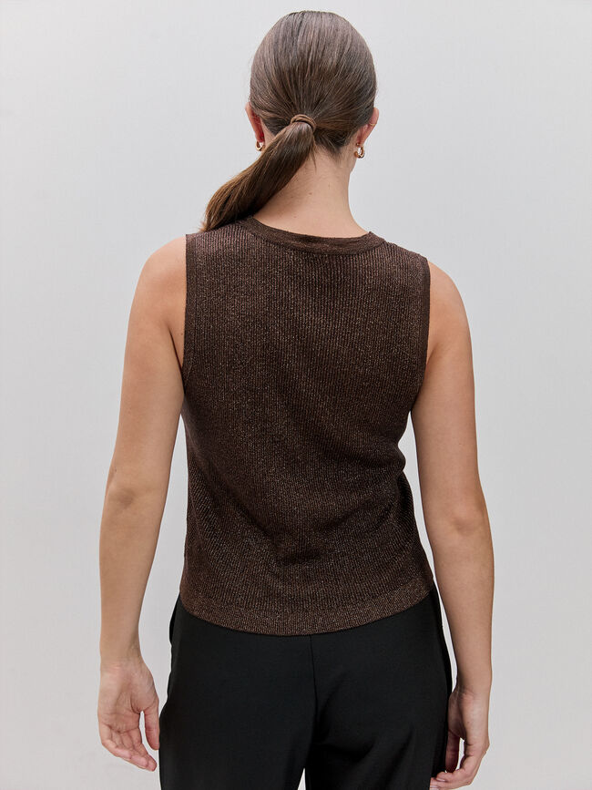 TOP CANALE BRILLO Marron chocolat