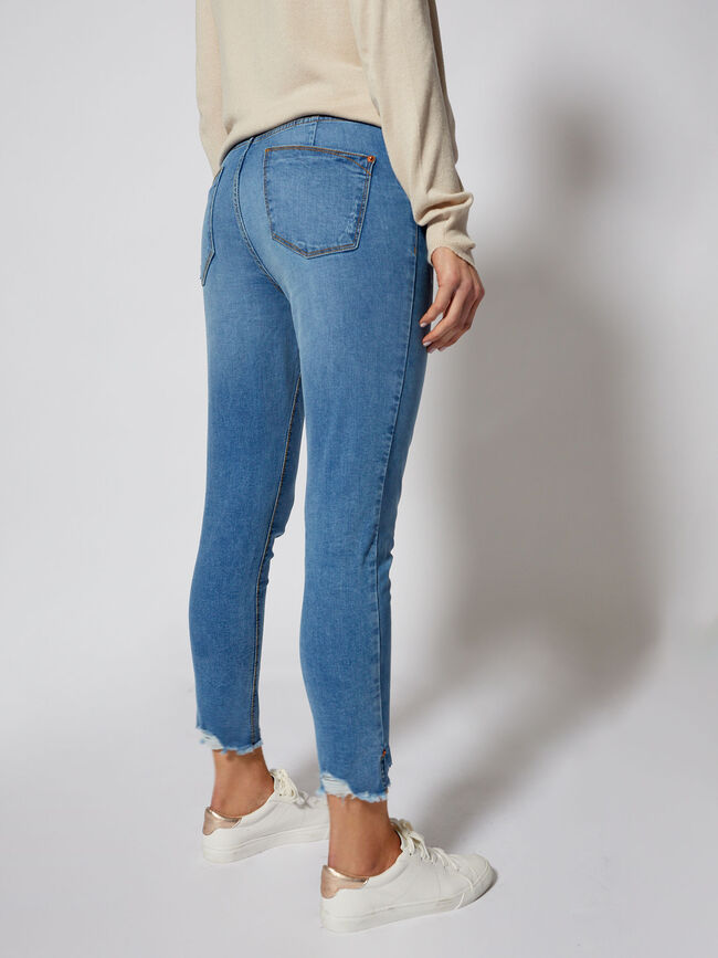 Vaquero pitillo crop Mid Blue Wash