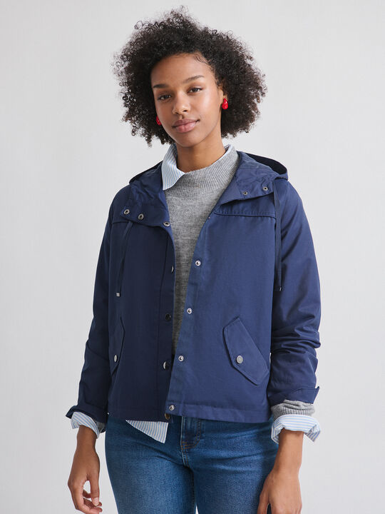 Parka algodón capucha Azul Marino image number null