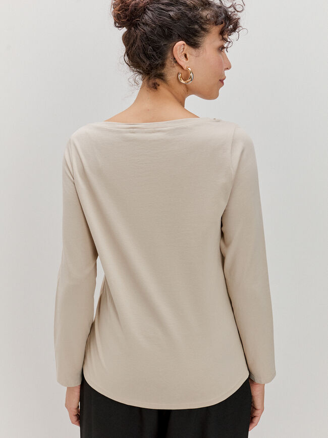 CAMISETA MANGA LARGA PIEDRA OSCURO