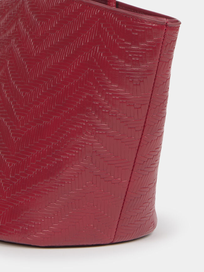 BOLSO POLIPIEL TRENZADO Dark Cherry