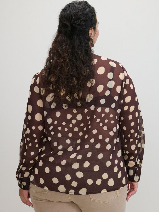 BLUSA LAZO ESTAMPADA Marron