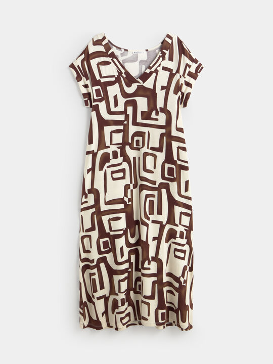 VESTIDO PICO ESTAMPADO Estampado 1 image number null