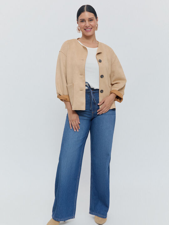 CHAQUETA FLUIDA BOLSILLOS Vison image number null