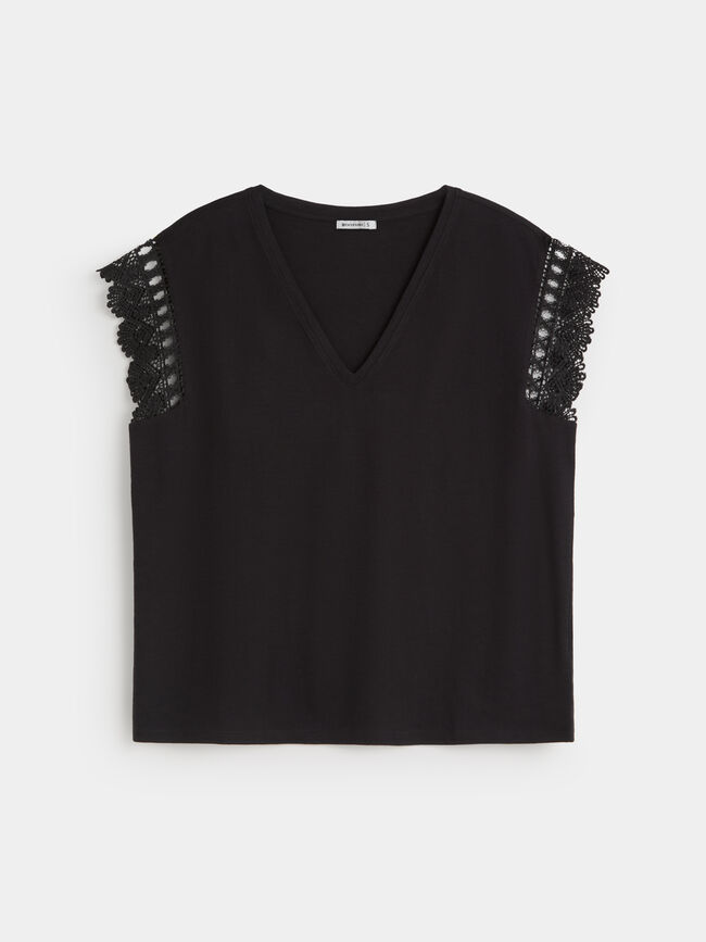 CAMISETA DETALLE Negro