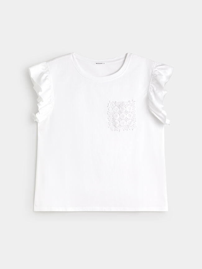 CAMISETA DETALLE BOLSILLO Blanco Optico