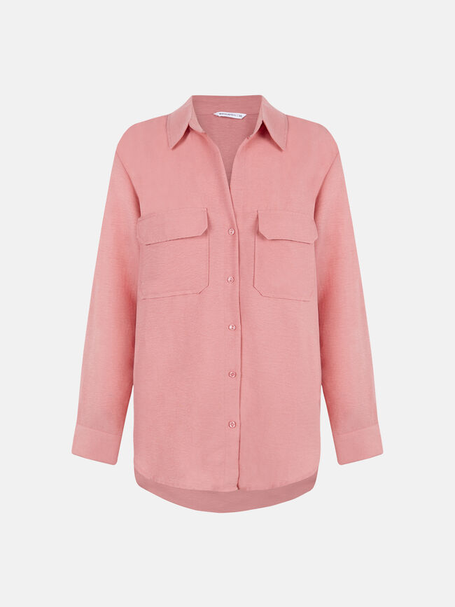 Camisa con bolsillos Rosa Medio