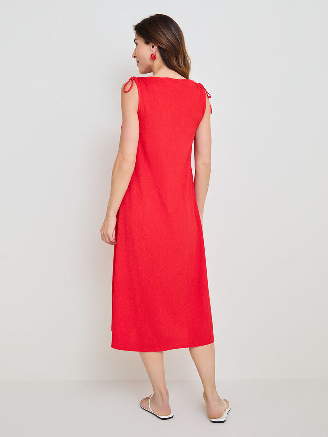 VESTIDO FRUNCE HOMBROS Coral