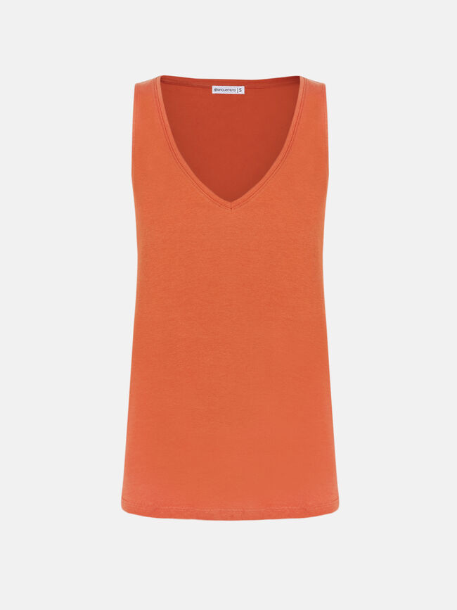 TOP LISO 100% algodón NARANJA QUEMADO