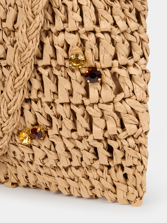BOLSO MINI RAFIA Beige image number null