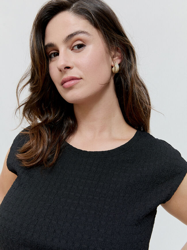 CAMISETA FRUNCES CINTURA Negro