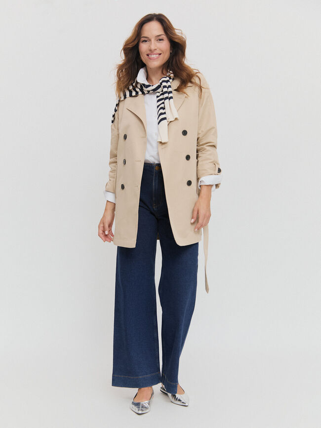 GABARDINA LARGA CINTURÓN Camel