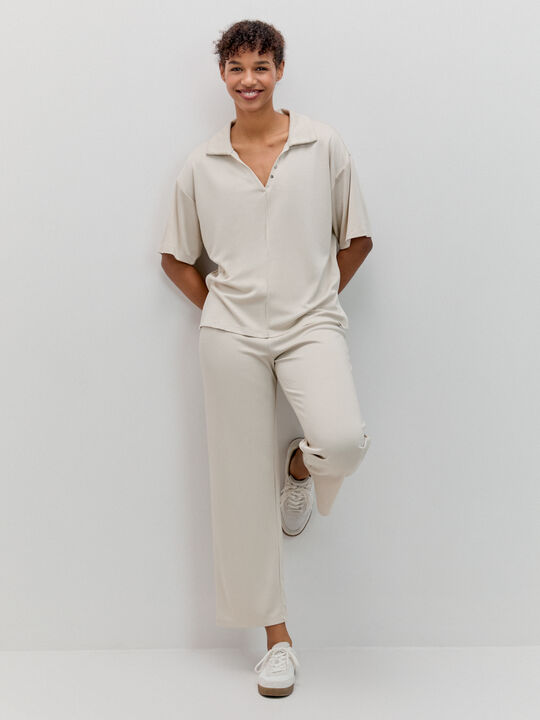 PANTALON FLUIDO Piedra image number null