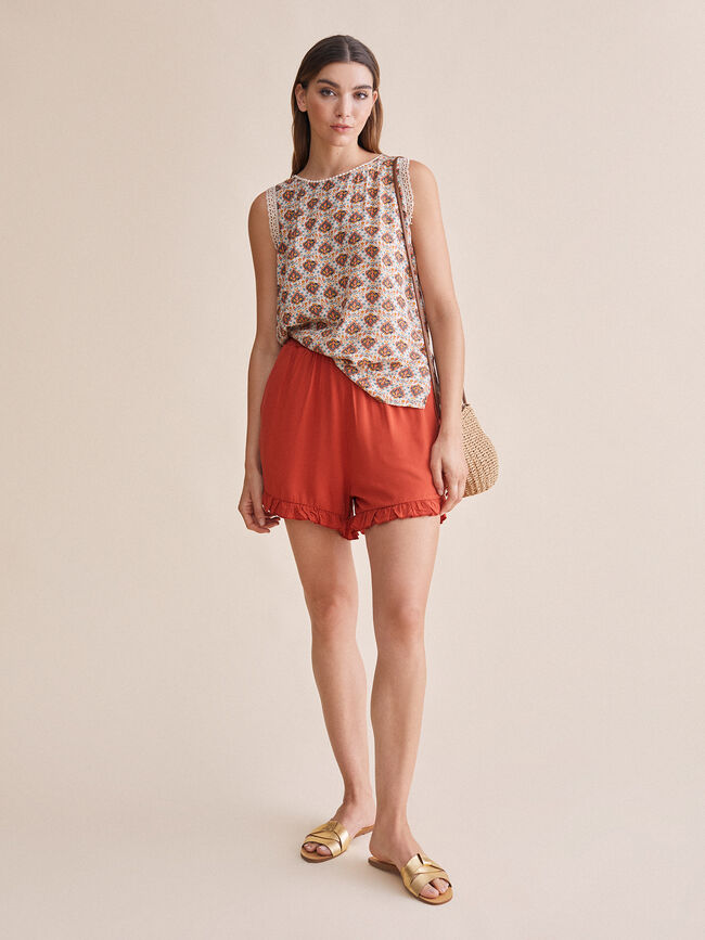 Blusa detalle crochet Estampado 1