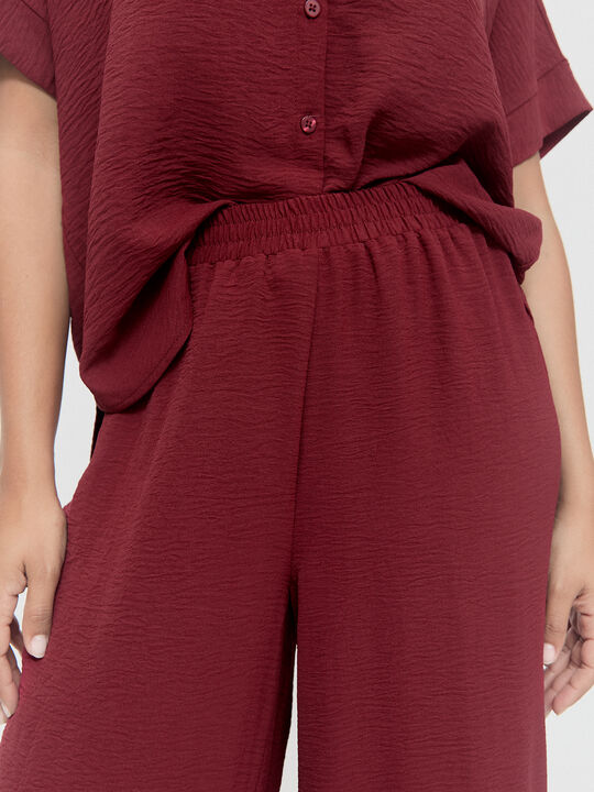 PANTALON ANCHO FLUIDO Granate image number null