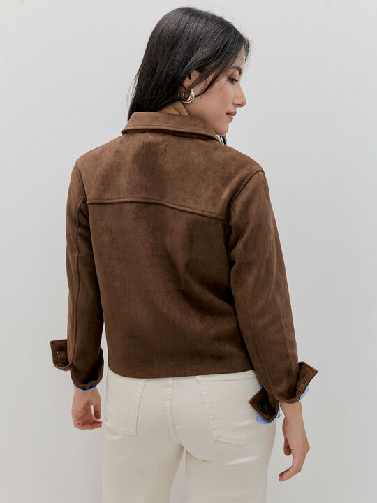CHAQUETA FLUIDA ANTELINA Marron Medio image number null