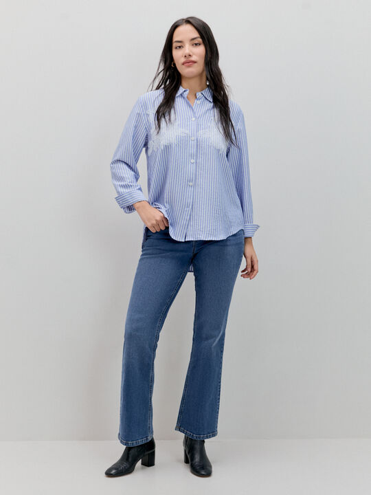 CAMISA APLIQUE BORDADO Blanco Optico image number null