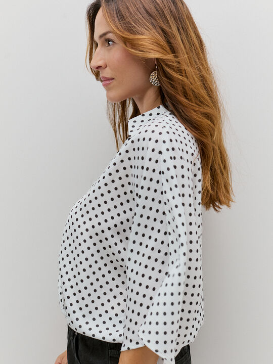 BLUSA VOLUMEN LUNARES Blanco Optico image number null