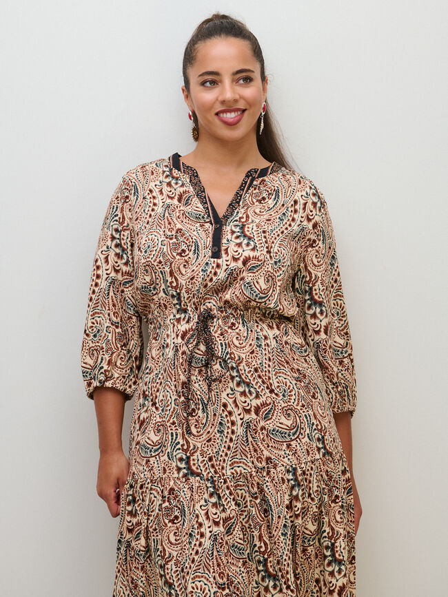 VESTIDO ESTAMPADO Crudo