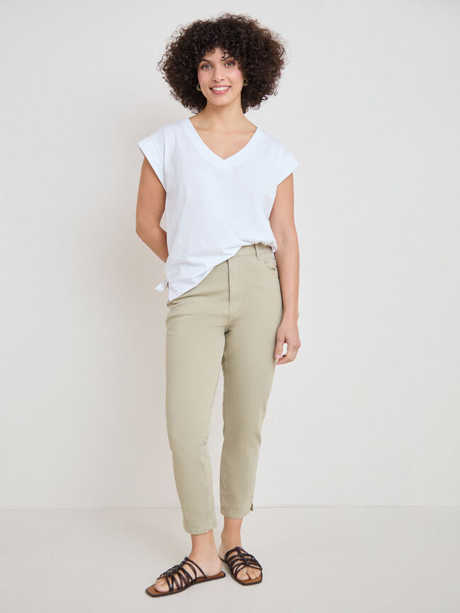 VAQUERO PITILLO CROP kaki claro