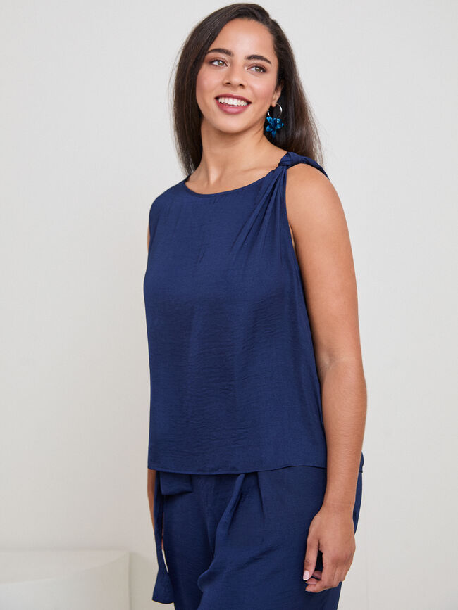 TOP DETALLE NUDO Azul Noche