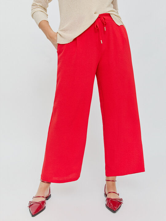 PANTALON ANCHO FLUIDO Rojo image number null