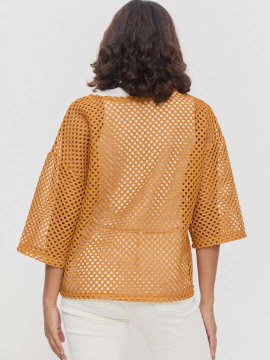 CAMISETA DETALLE ESCOTE Mostaza image number null