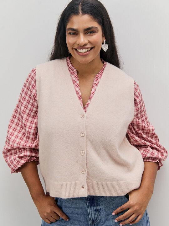 CHALECO BOTONES Rosa image number null