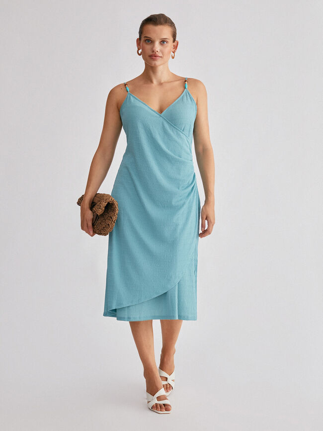 vestido detalle abalorios Vintage Blue