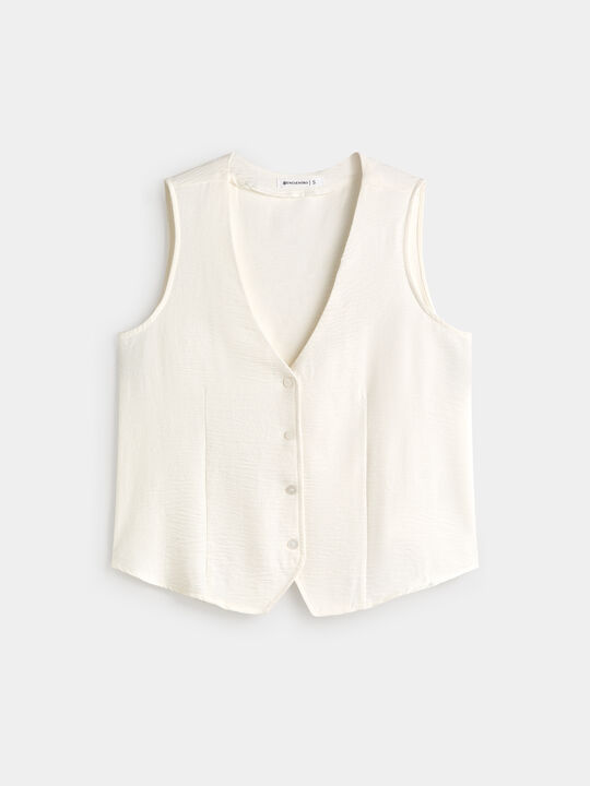 CHALECO BOTONES PEQUE&Ntilde;OS Blanco Optico image number null