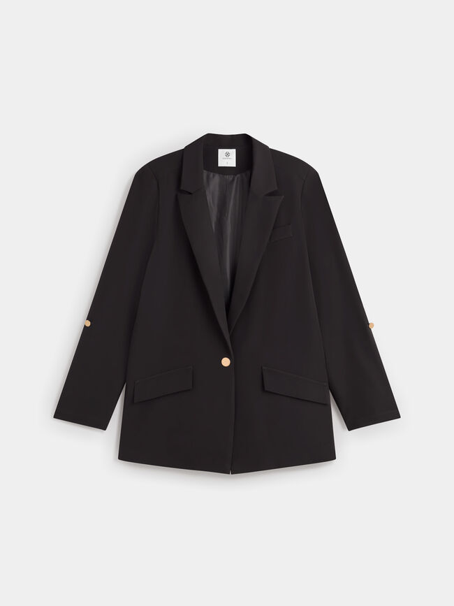 Blazer basica con forro Negro