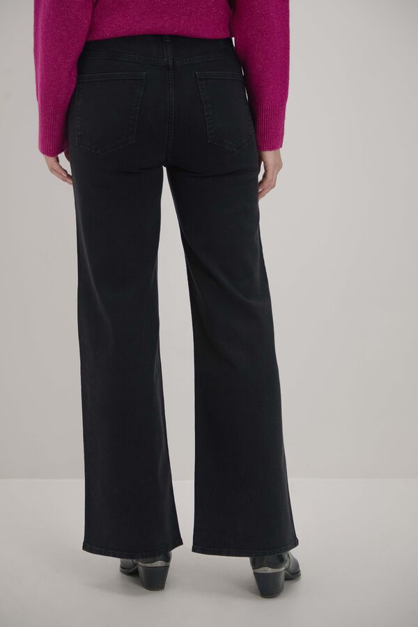 WIDE LEG DETALLE TACHAS Negro