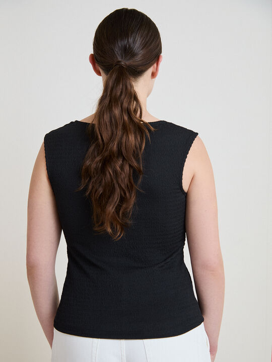 CAMISETA CRINKLE VIVO PUNTILLA Negro image number null