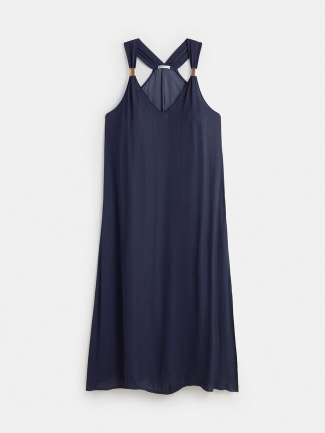 VESTIDO PIEZAS DORADAS Azul Noche