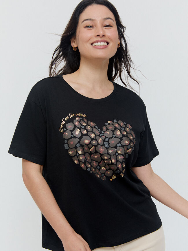CAMISETA POSICIONAL CORAZÓN Negro