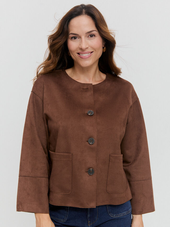 CHAQUETA FLUIDA BOLSILLOS Marron