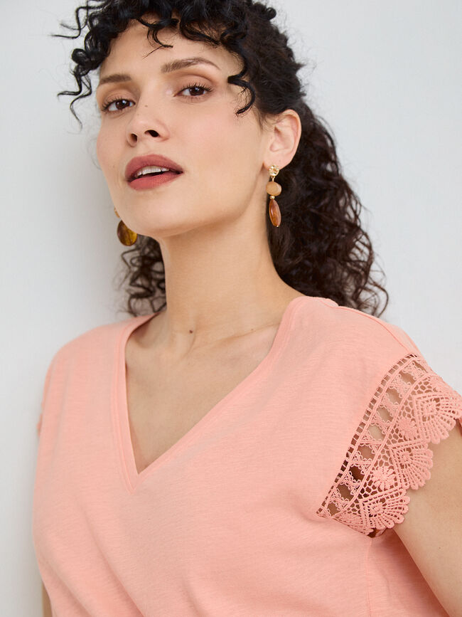 CAMISETA DETALLE Salmon