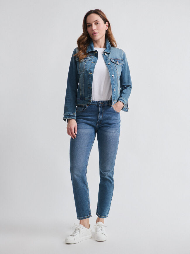 CAZADORA VAQUERA BÁSICA Mid blue